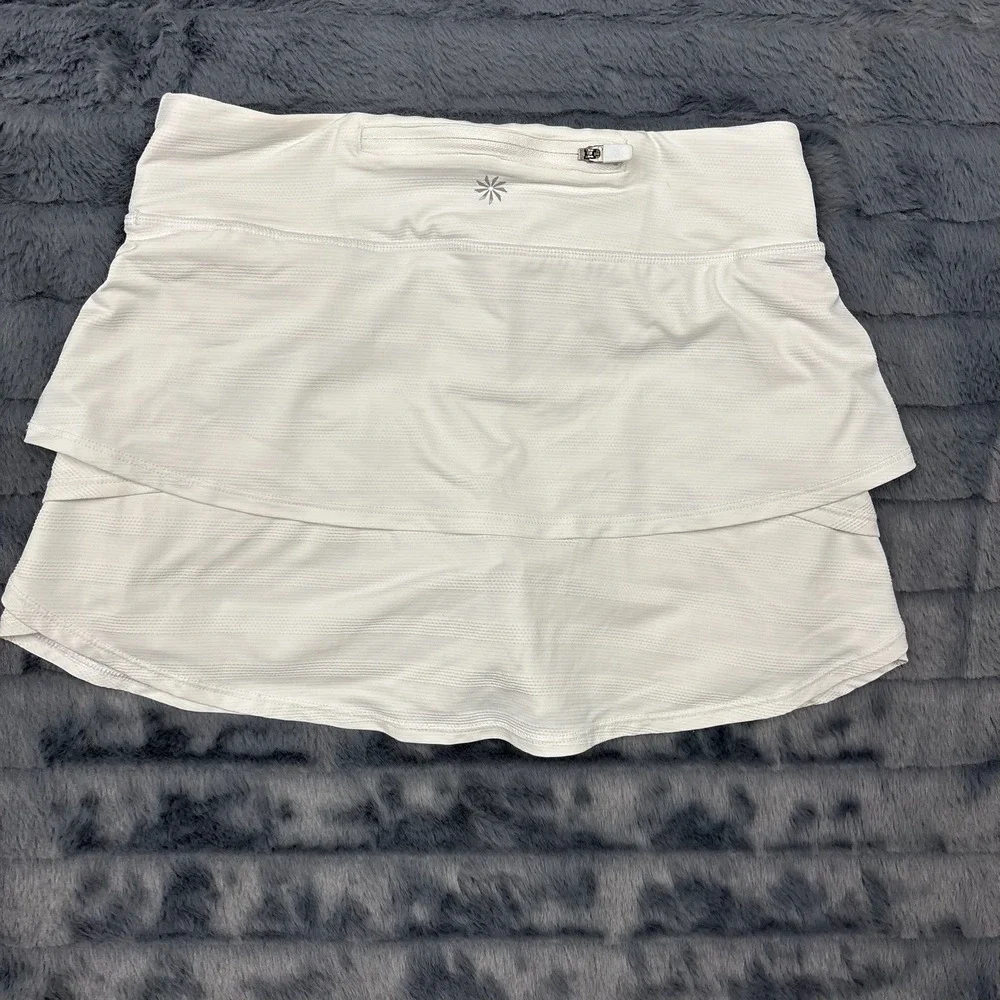 Athleta Girl Swing Skort White Tiered Athletic Skirt Kids Size L 12